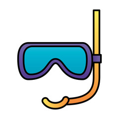 snorkel mask on white background