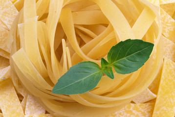 Uncooked dried wheat flour pasta