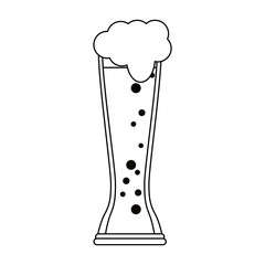 green beer icon cartoon isolated in black and white