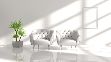3D illustration of interior design