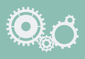 Cogs  wheels and gears setting icon engineering vector in blue on isolated background