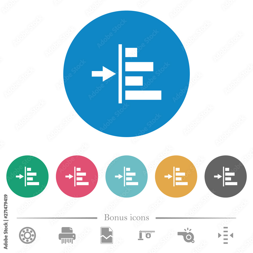 Poster increase left indentation of content flat round icons