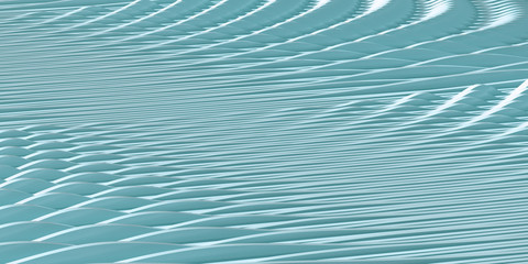 Cosmetic background for product presentation. Light blue parametric curve strip pattern. 3d rendering illustration. - Illustration