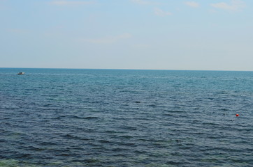 Crystal blue Black Sea in Bulgaria Nessebar island