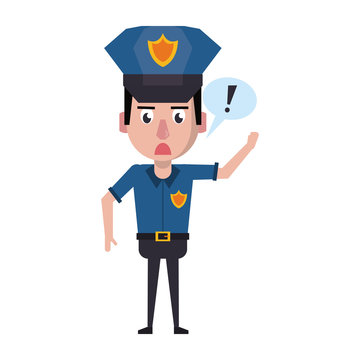 policeman working avatar cartoon character