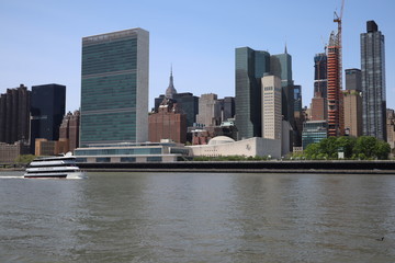New York, NY, USA - MAY 23, 2019 - United Nations Headquarters in New York City. uptown new york...