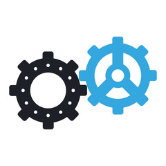 assembly gears icon cartoon isolated