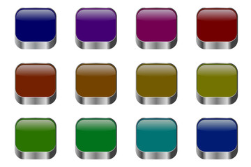 Set of colorful buttons for websites and blogs, modern design