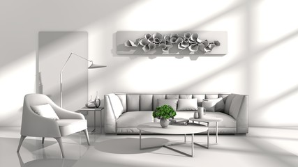 3D illustration of interior design