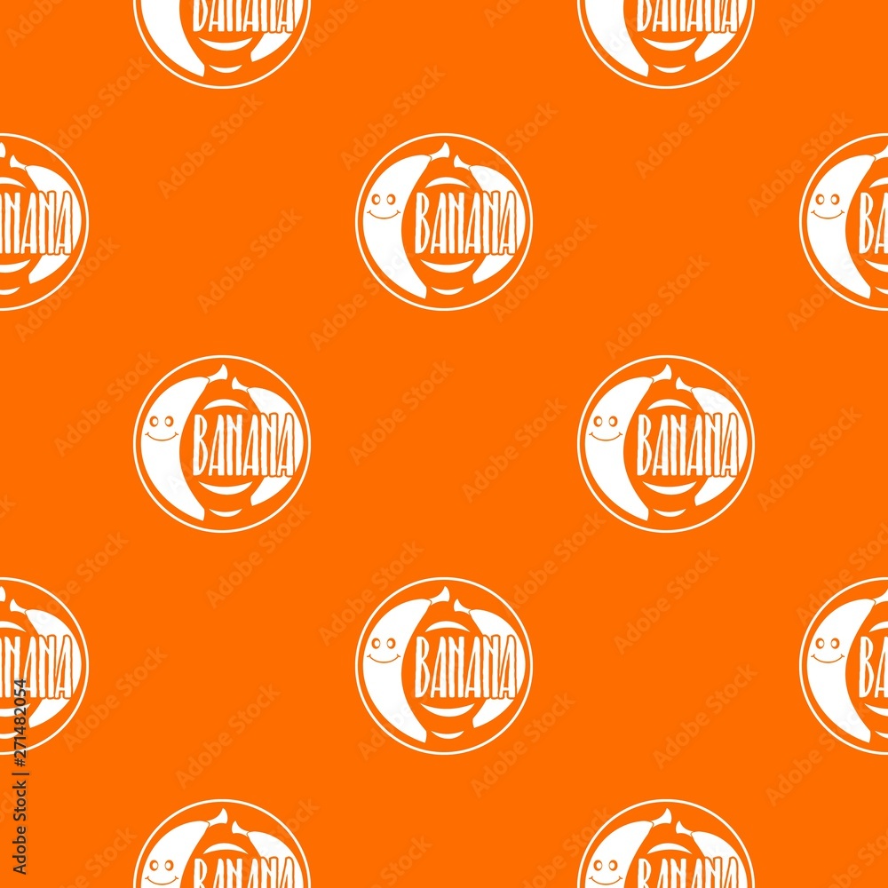 Poster banana pattern vector orange for any web design best