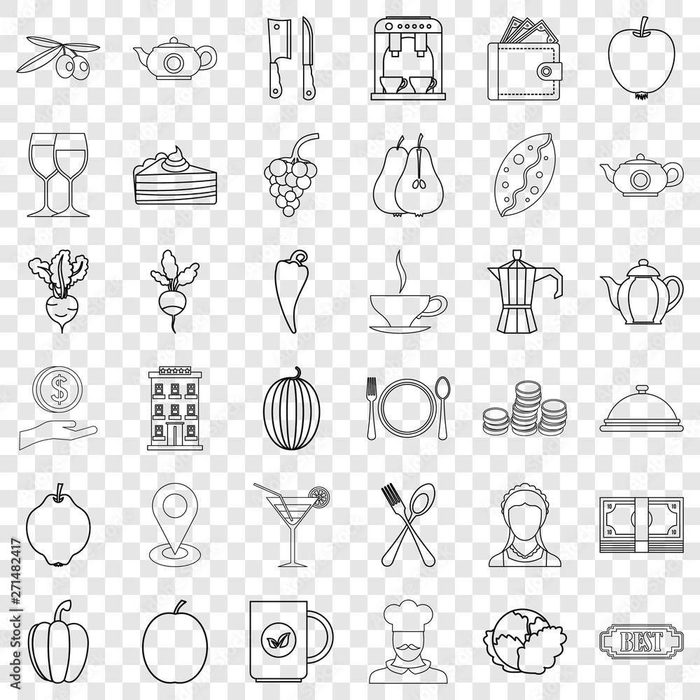 Aufkleber carrot icons set. outline style of 36 carrot vector icons for web for any design