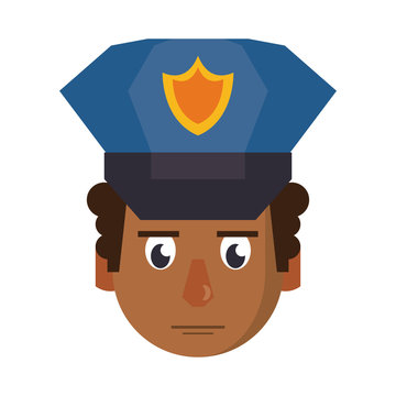 policeman face avatar cartoon character