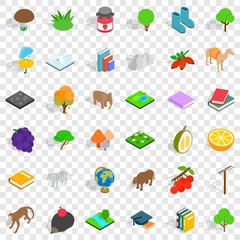 Fauna icons set. Isometric style of 36 fauna vector icons for web for any design