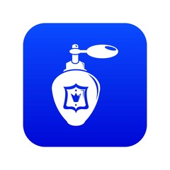 Perfume icon blue vector isolated on white background