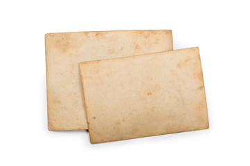 Stack of old photos with clipping path for the inside