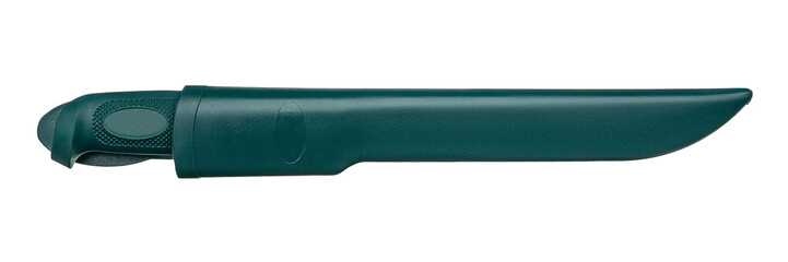 kitchen knife with plastic handle isolate on white back