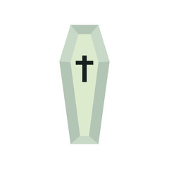 White casket symbol vector illustration funeral