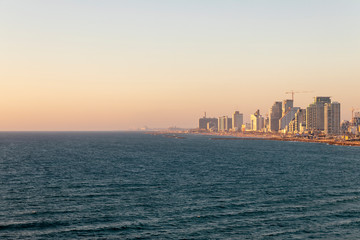 Panorama of the city and the sea Telyaviva Israel