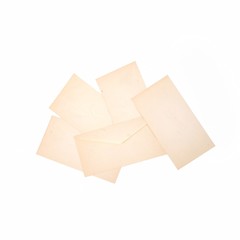Bundle of old envelopes isolated on white background