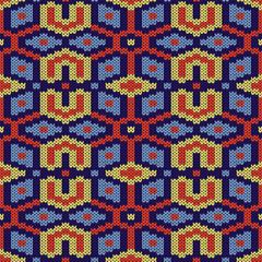 Ornate geometrical seamless knitted pattern