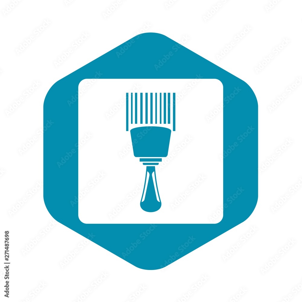 Poster bar code scanner icon in simple style isolated vector illustration