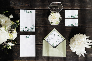 wedding printing and attributes. free space for inscriptions. eco style