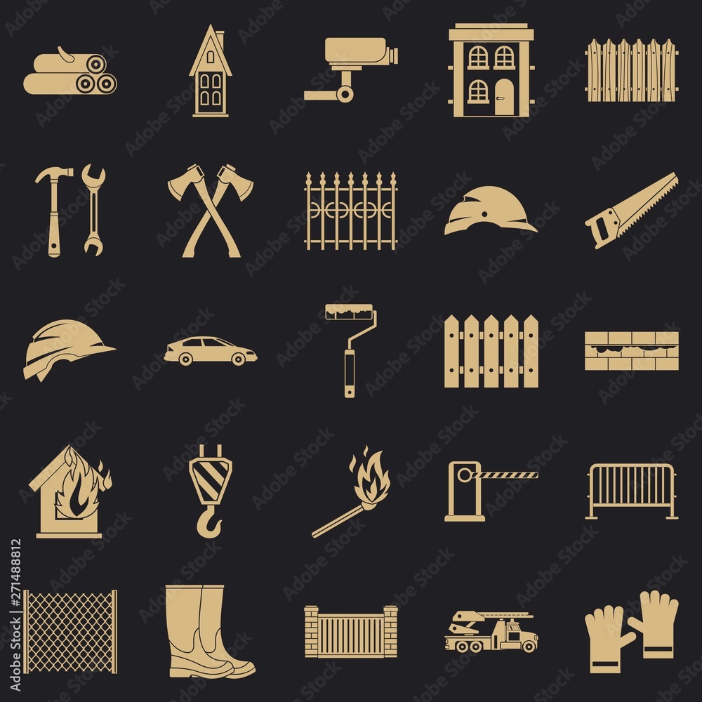 Poster palisade icons set. simple set of 25 palisade vector icons for web for any design