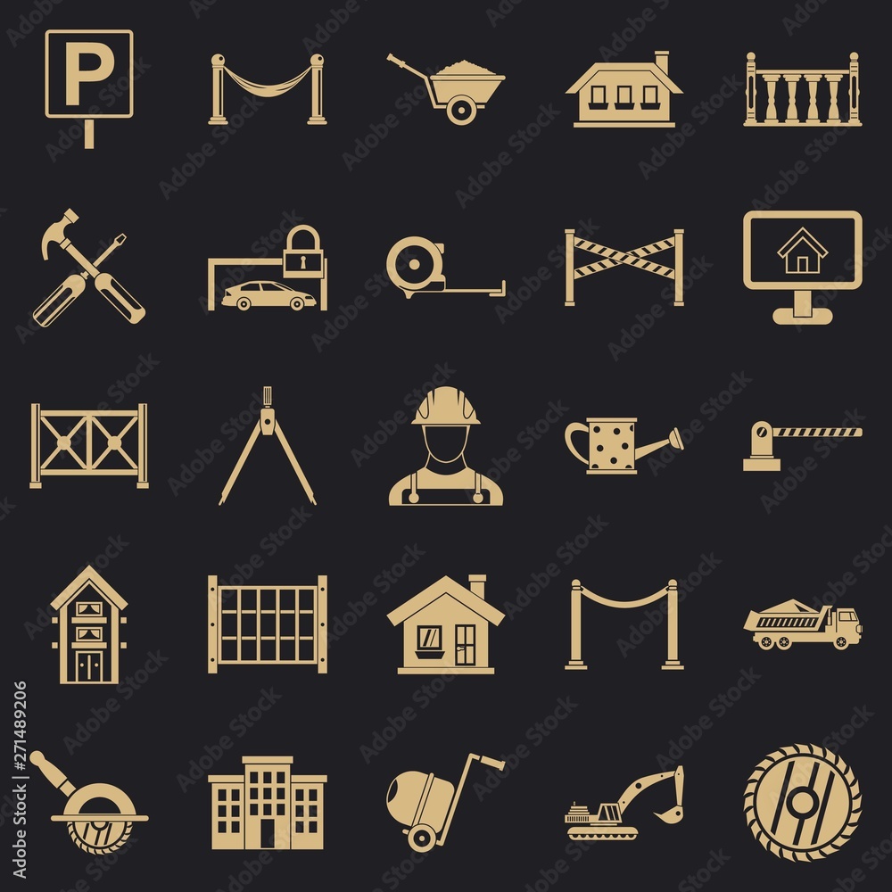 Aufkleber raise the fence icons set. simple set of 25 raise the fence vector icons for web for any design