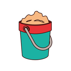 sand bucket on white background