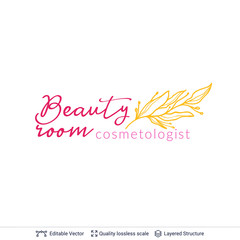 Fototapeta na wymiar Beauty room or salon cosmetologist logo design.