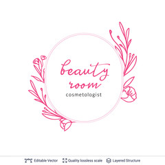 Beauty room or salon cosmetologist logo design.