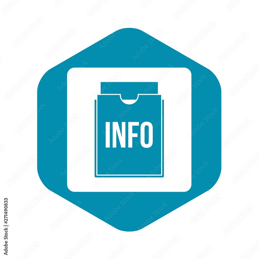Poster info folder icon in simple style isolated vector illustration