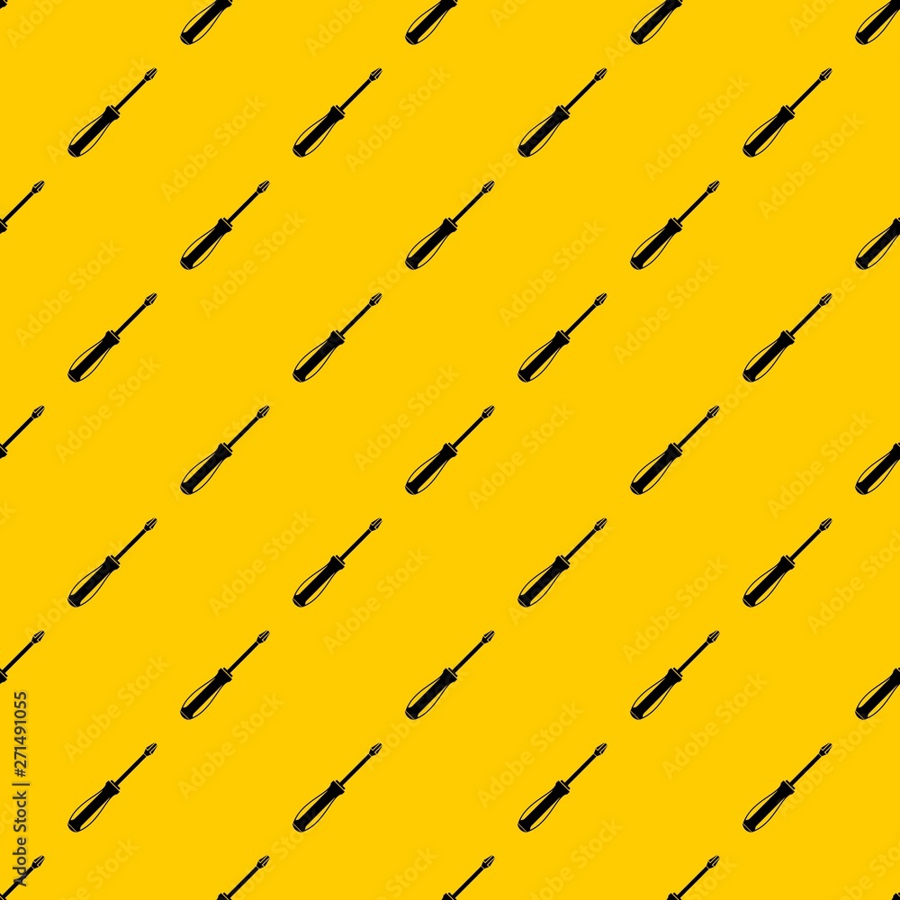 Poster screwdriver pattern seamless vector repeat geometric yellow for any design