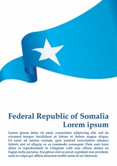 Flag of Somalia, Federal Republic of Somalia. Template for award design, an official document with the flag of Somalia. Bright, colorful vector illustration.