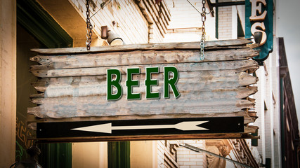 Street Sign to Beer