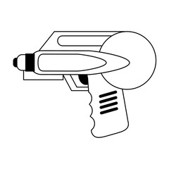 toy laser gun icon cartoon in black and white