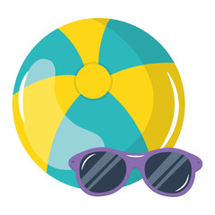 Obraz premium beach balloon with sunglasses accessory