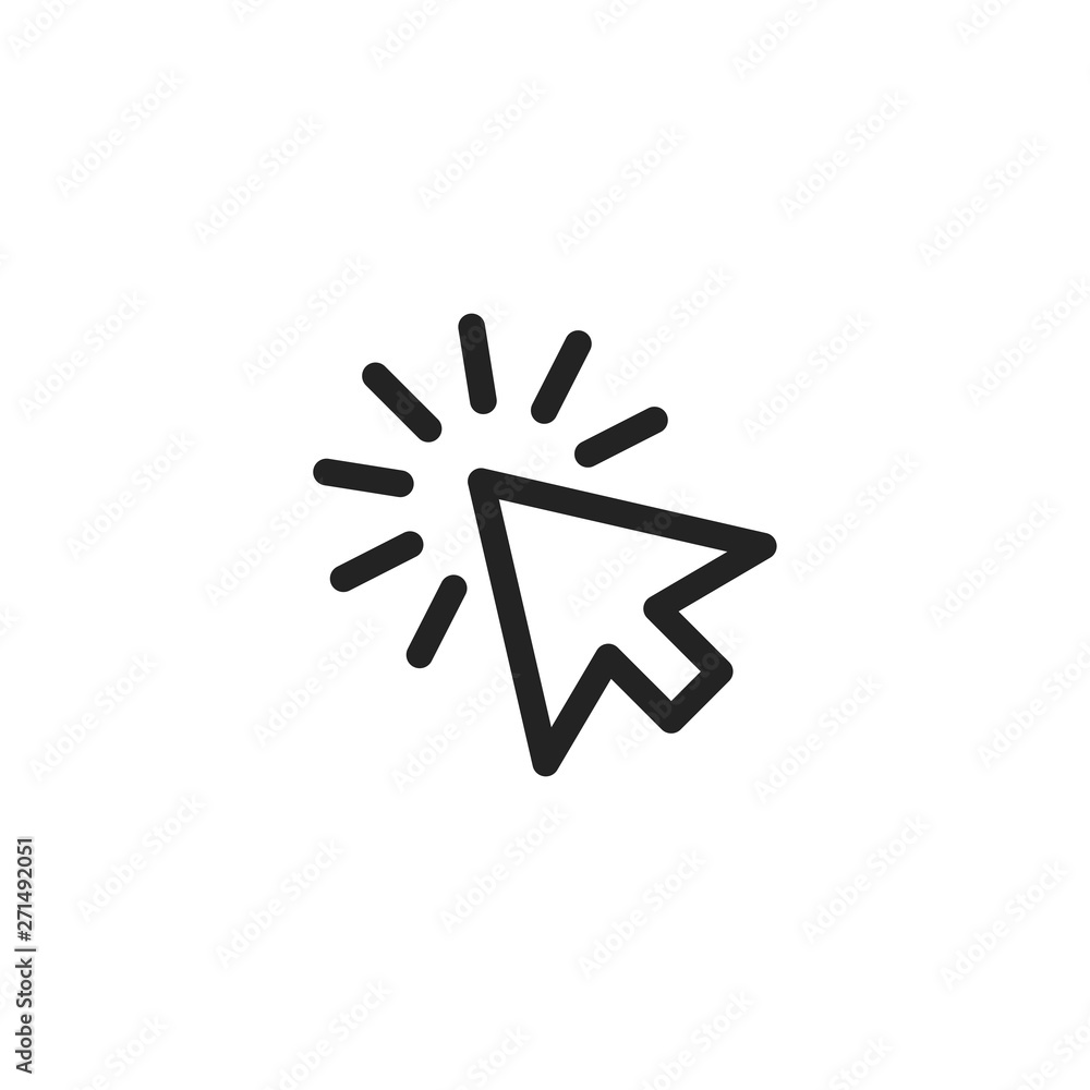 Aufkleber line cursor icon vector in trendy flat style isolated on white background. cursor icon page symbol f