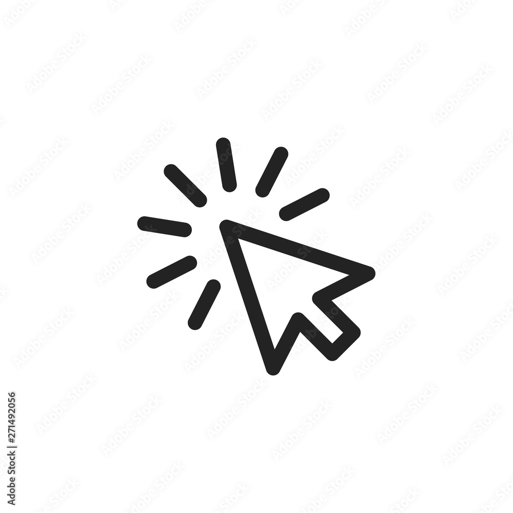 Poster line cursor icon vector in trendy flat style isolated on white background. cursor icon page symbol for your web site logo design inspiration