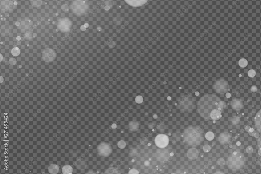 Poster light effect of white glares bokeh isolated on transparent background. bright glow. realistic glitte