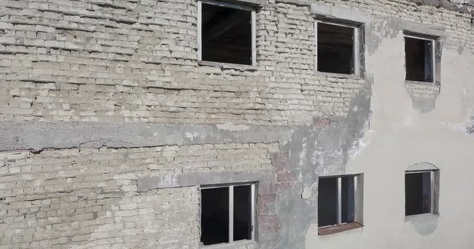Top Aerial shot on Abandoned Building In The Chernobyl Exclusion Zone