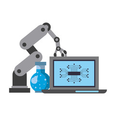 artifical intelligence icons concept cartoon