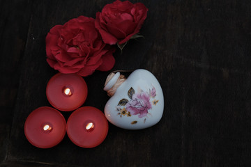 heart and rose petals