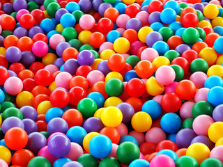 Fototapeta na wymiar Multicolored Balls in a Ball Pool
