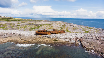 Plassey shipwreck on Inish Oirr of the Aran Islands