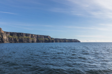 Wide angle shot of the cliffs of moher