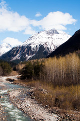 River & Snow Capped Mountain