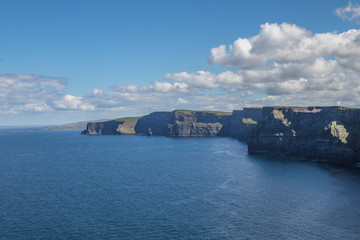 Wide angle shot of the cliffs of moher