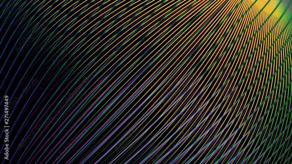 Poster abstract colorful background with gradient narrow lines, seamless loop. animation. crossed bright st