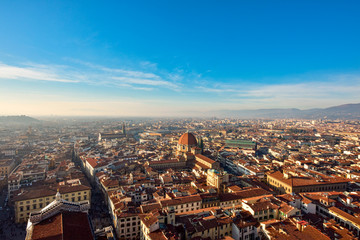 Aerial view of Florence Italy. Panorama of Florence. Tuscany. Firenze cityscape. 